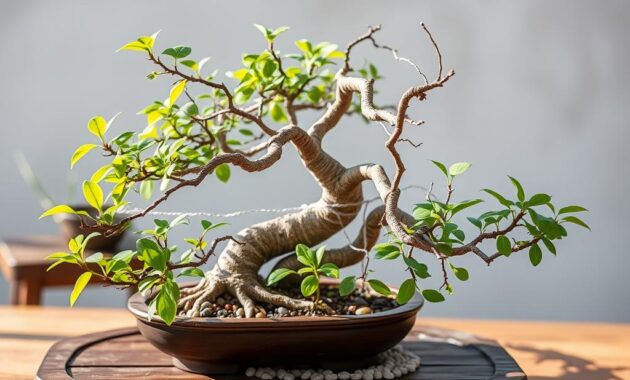 pengikatan dahan bonsai